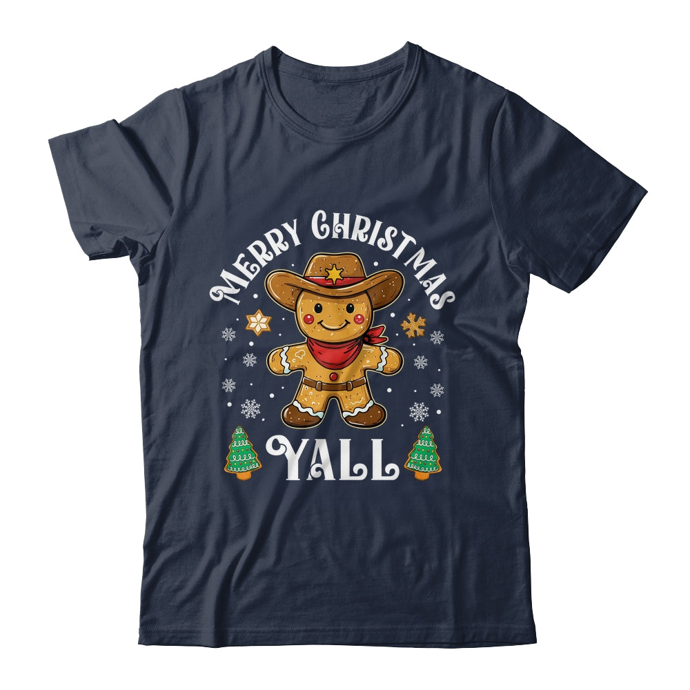 Merry Christmas Yall Gingerbread Cowboy Howdy Western Xmas Shirt & Sweatshirt | teecentury