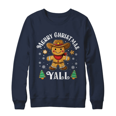 Merry Christmas Yall Gingerbread Cowboy Howdy Western Xmas Shirt & Sweatshirt | teecentury