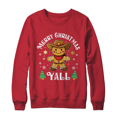 Merry Christmas Yall Gingerbread Cowboy Howdy Western Xmas Shirt & Sweatshirt | teecentury
