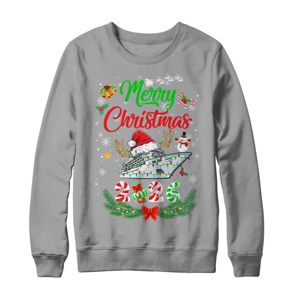 Merry Cruisemas 2026 Christmas Santa Reindeer Cruise Funny Shirt & Sweatshirt | teecentury