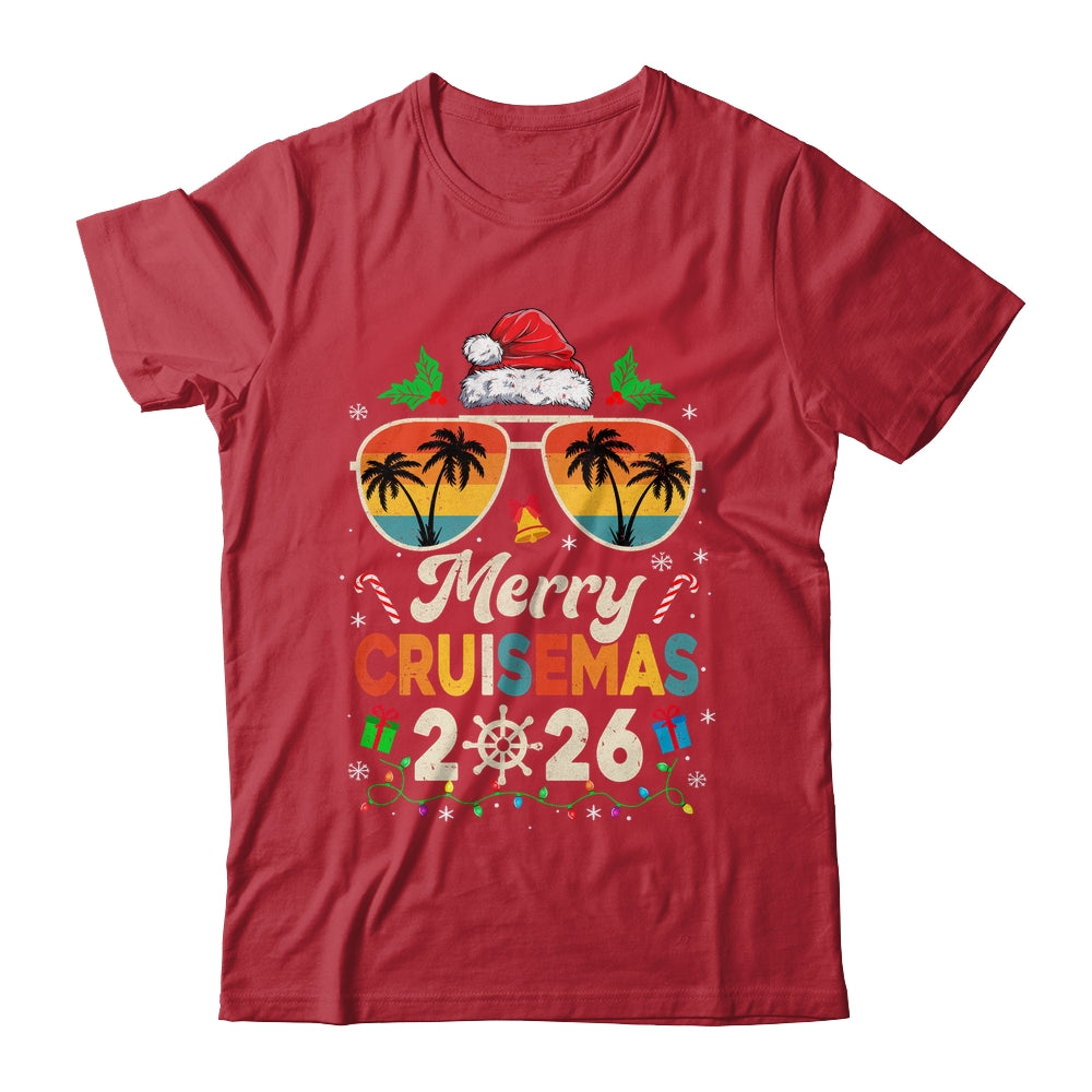 Merry Cruisemas 2026 Christmas Santa Reindeer Cruise Retro Shirt & Sweatshirt | teecentury