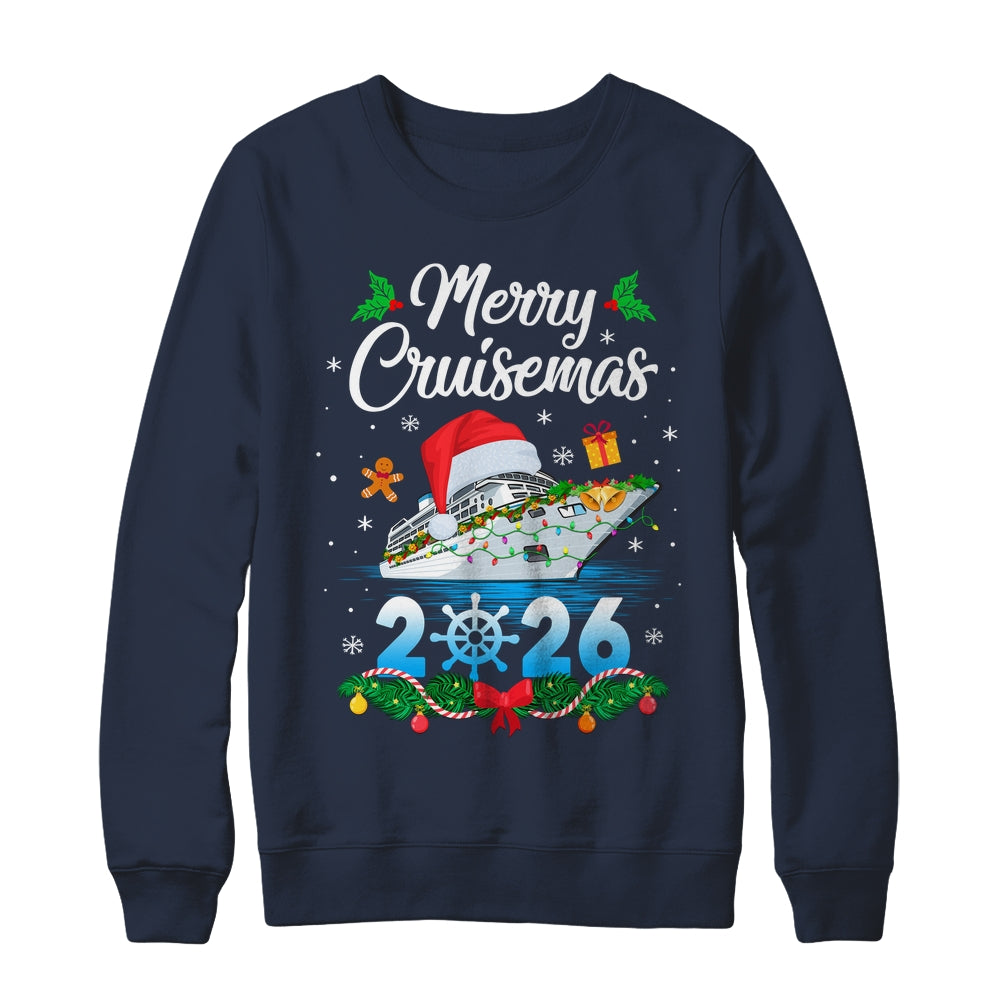 Merry Cruisemas 2026 Christmas Santa Reindeer Cruise Ship Shirt & Sweatshirt | teecentury