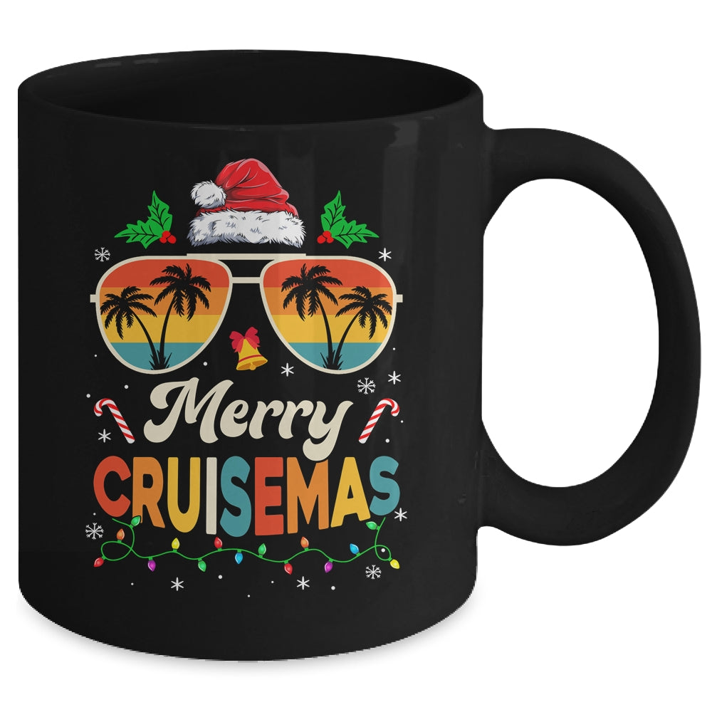 Merry Cruisemas Christmas Family Santa Reindeer Cruise Retro Mug | teecentury
