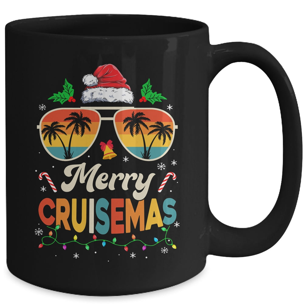 Merry Cruisemas Christmas Family Santa Reindeer Cruise Retro Mug | teecentury