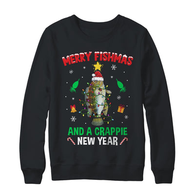 Merry Fishmas Crappie Christmas Tree Fishing Funny Xmas Shirt & Sweatshirt | teecentury