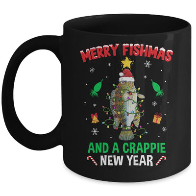 Merry Fishmas Crappie Christmas Tree Fishing Funny Xmas Mug | teecentury