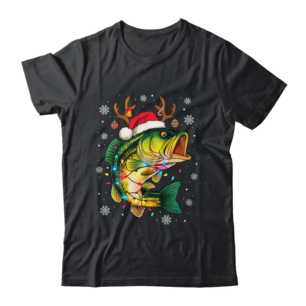 Merry Fishmas Santa Fishing Funny Fisherman Lovers Christmas Shirt & Sweatshirt | teecentury
