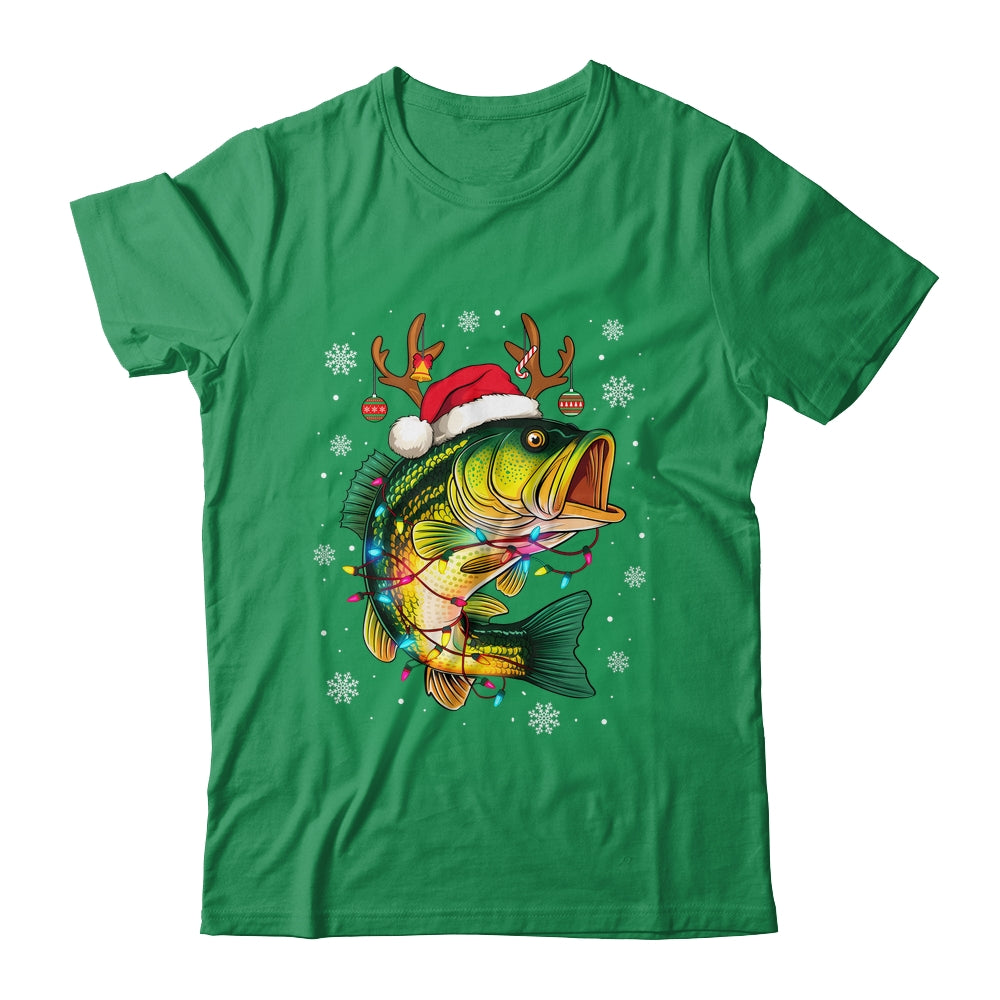 Merry Fishmas Santa Fishing Funny Fisherman Lovers Christmas Shirt & Sweatshirt | teecentury