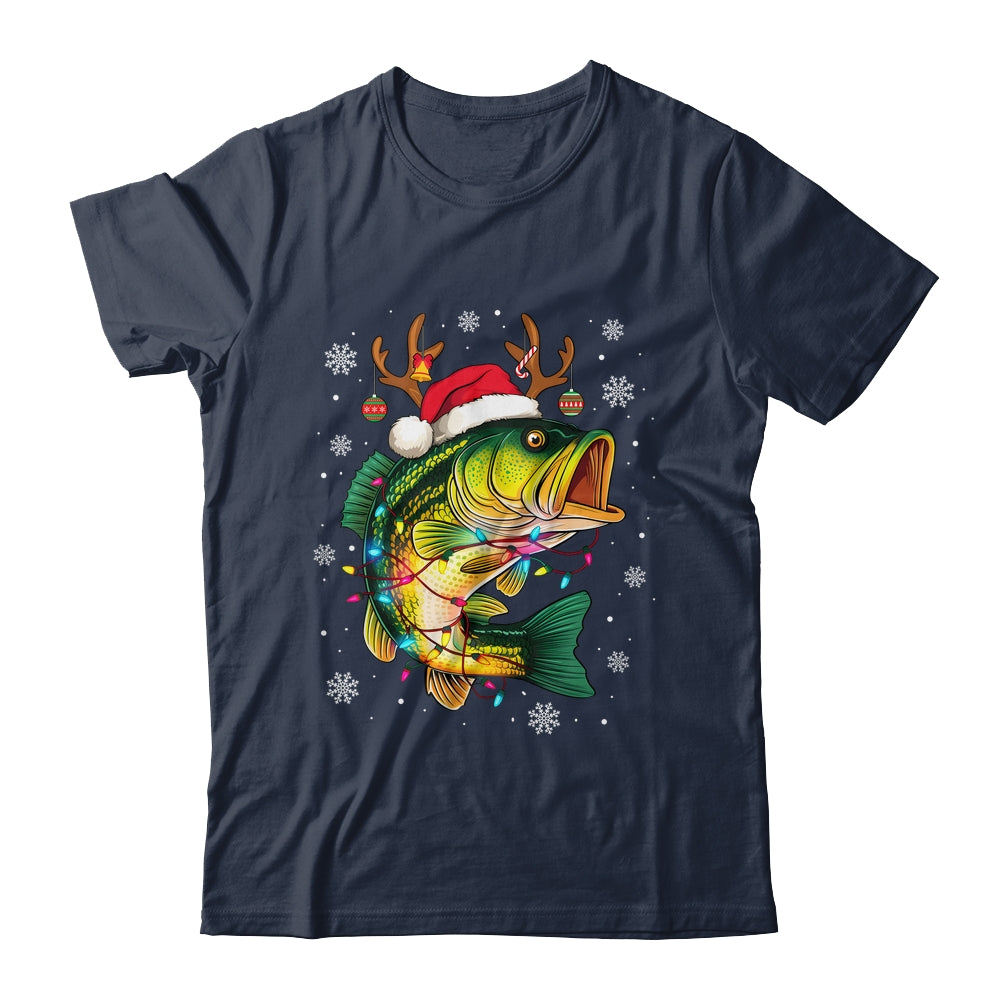 Merry Fishmas Santa Fishing Funny Fisherman Lovers Christmas Shirt & Sweatshirt | teecentury