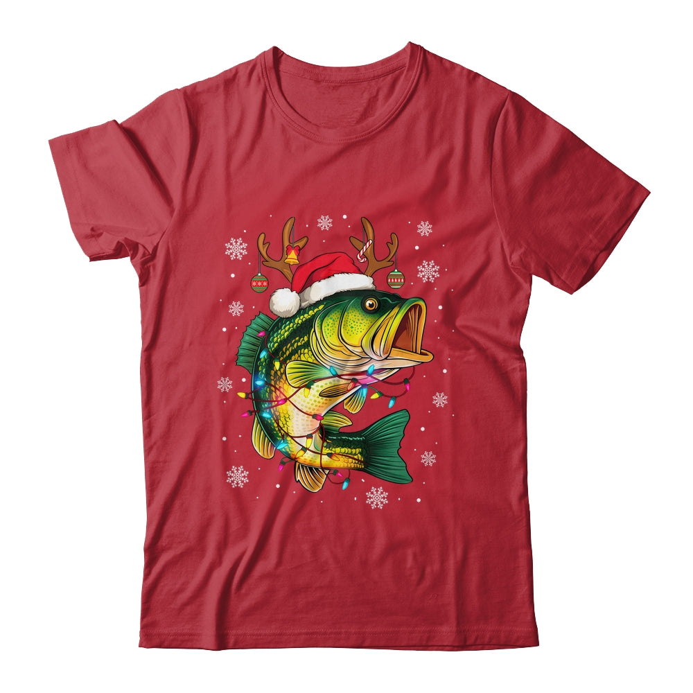 Merry Fishmas Santa Fishing Funny Fisherman Lovers Christmas Shirt & Sweatshirt | teecentury