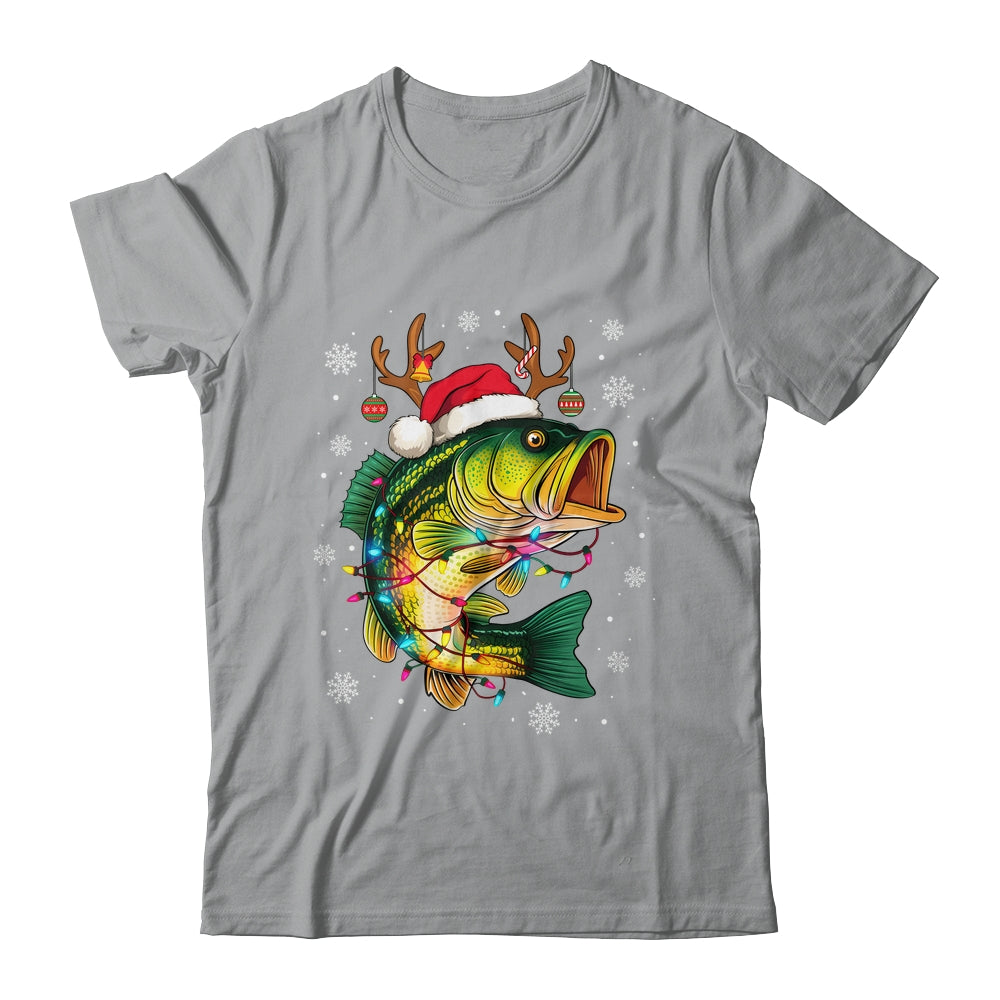 Merry Fishmas Santa Fishing Funny Fisherman Lovers Christmas Shirt & Sweatshirt | teecentury