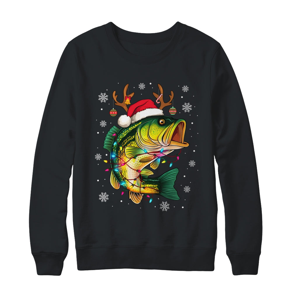 Merry Fishmas Santa Fishing Funny Fisherman Lovers Christmas Shirt & Sweatshirt | teecentury
