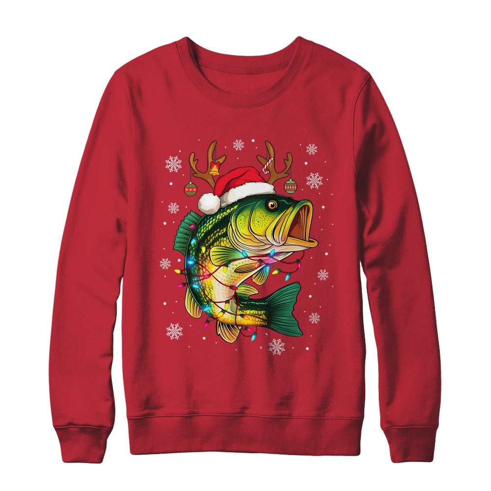 Merry Fishmas Santa Fishing Funny Fisherman Lovers Christmas Shirt & Sweatshirt | teecentury