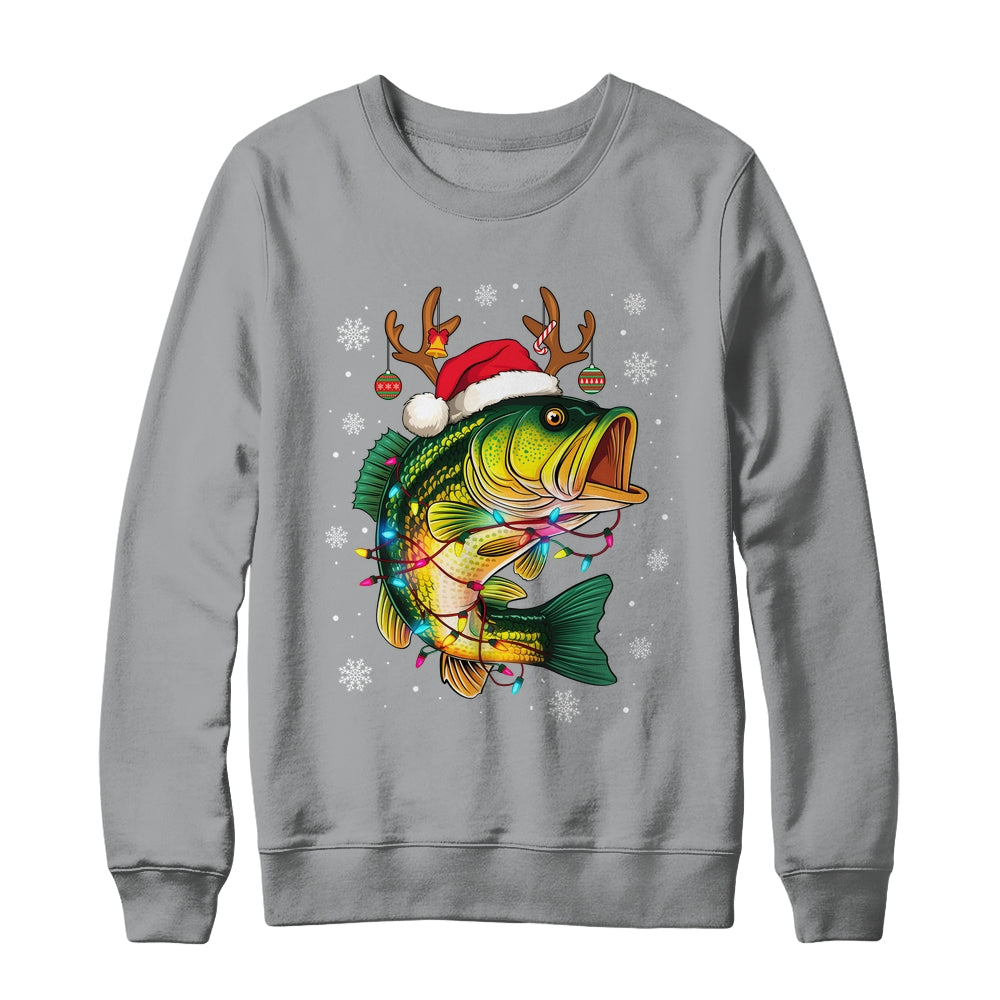 Merry Fishmas Santa Fishing Funny Fisherman Lovers Christmas Shirt & Sweatshirt | teecentury