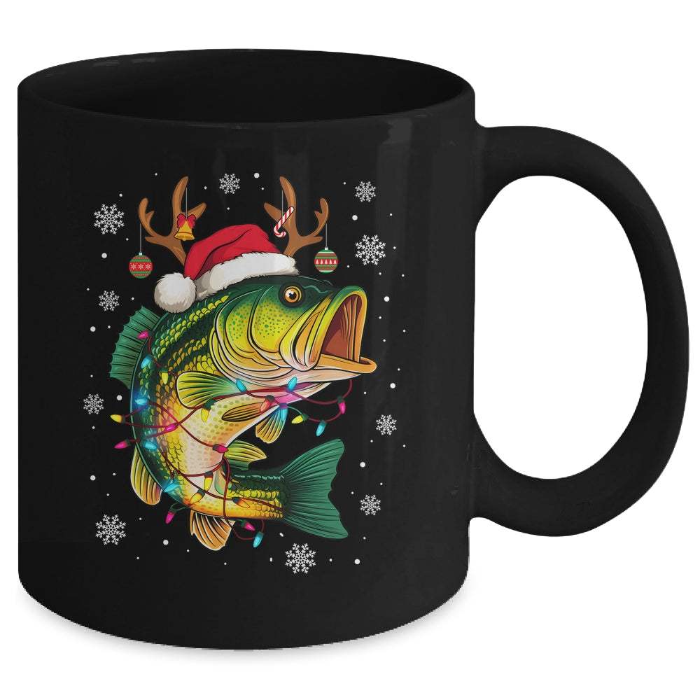 Merry Fishmas Santa Fishing Funny Fisherman Lovers Christmas Mug | teecentury