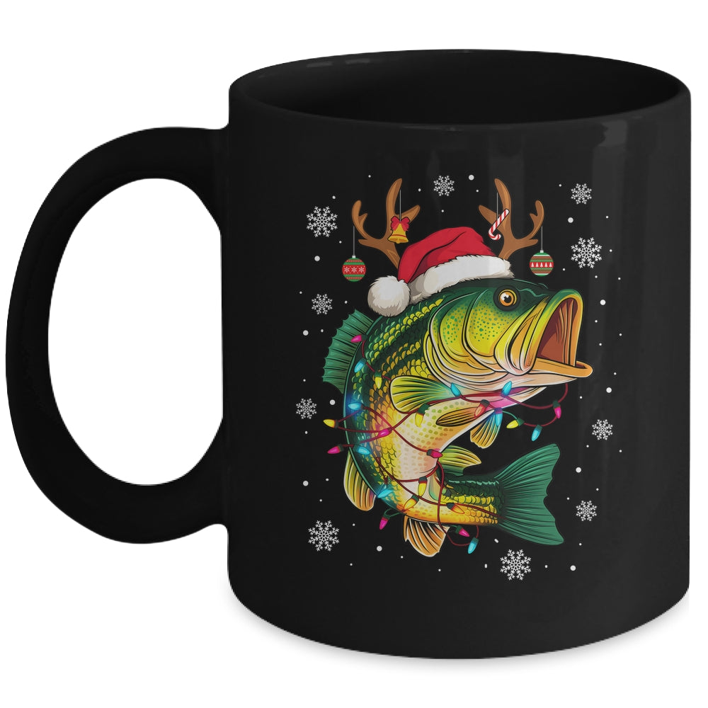 Merry Fishmas Santa Fishing Funny Fisherman Lovers Christmas Mug | teecentury