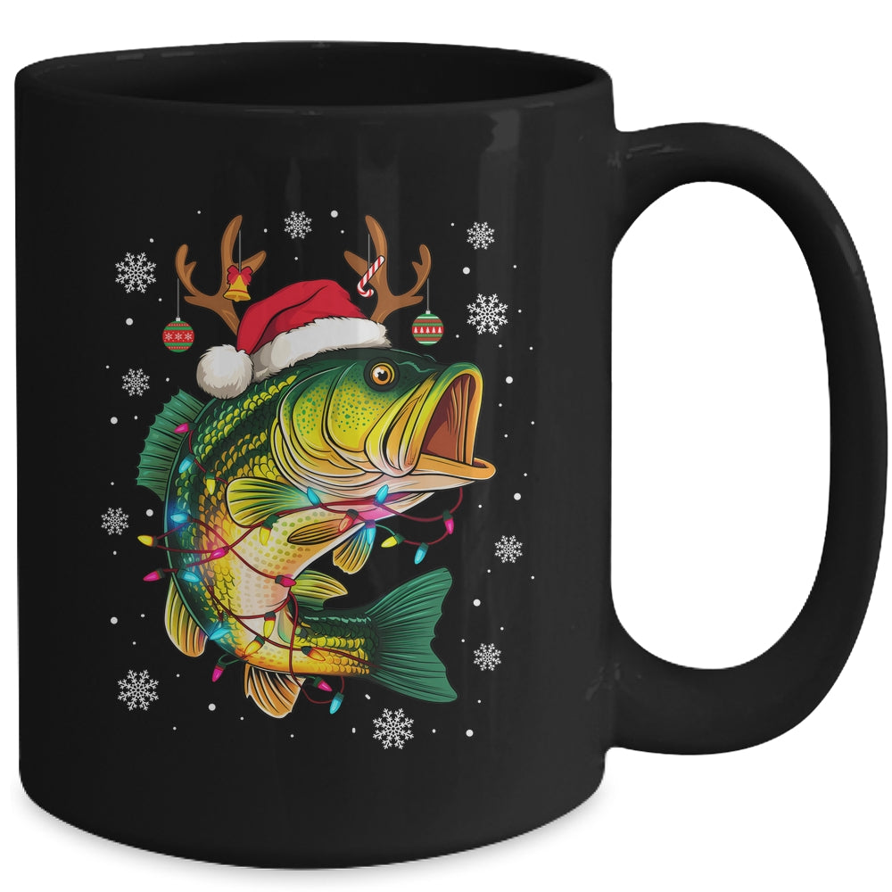Merry Fishmas Santa Fishing Funny Fisherman Lovers Christmas Mug | teecentury