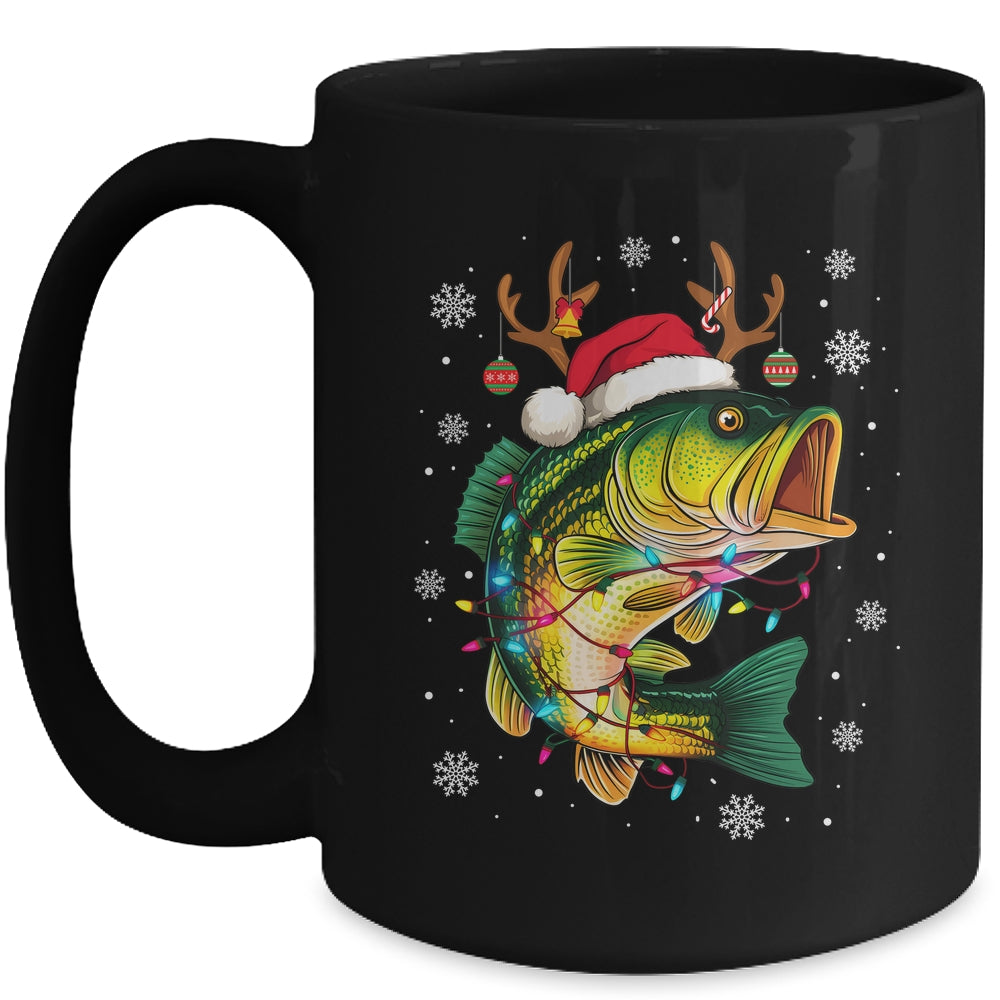 Merry Fishmas Santa Fishing Funny Fisherman Lovers Christmas Mug | teecentury