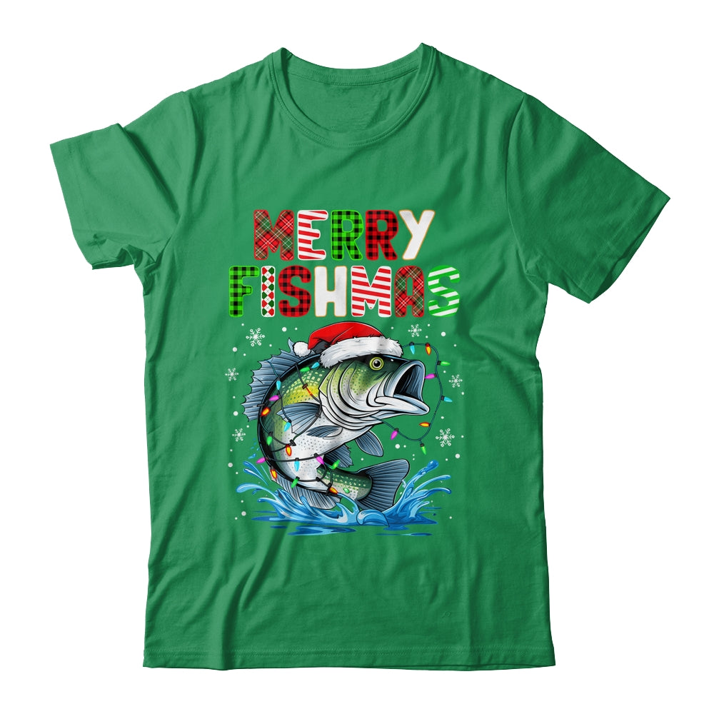 Merry Fishmas Santa Fishing Lovers Funny Fisherman Christmas Shirt & Sweatshirt | teecentury