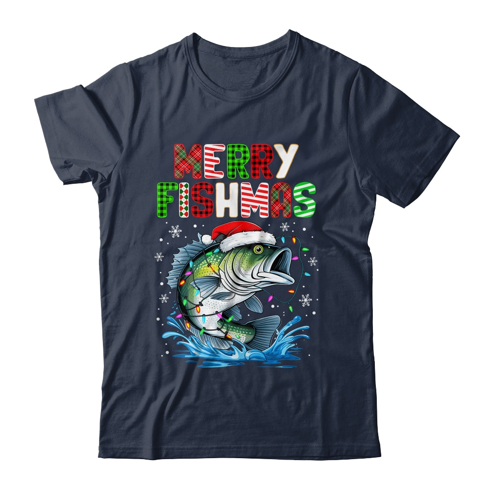 Merry Fishmas Santa Fishing Lovers Funny Fisherman Christmas Shirt & Sweatshirt | teecentury
