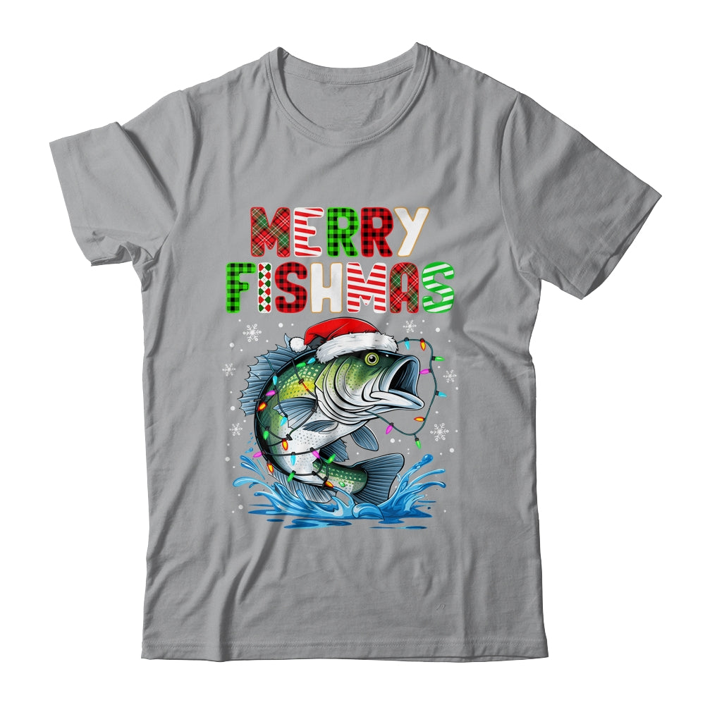 Merry Fishmas Santa Fishing Lovers Funny Fisherman Christmas Shirt & Sweatshirt | teecentury