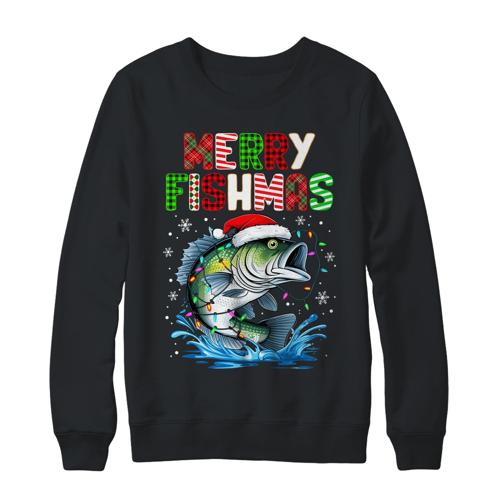 Merry Fishmas Santa Fishing Lovers Funny Fisherman Christmas Shirt & Sweatshirt | teecentury