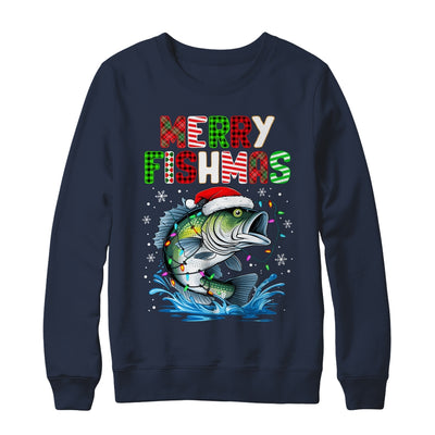Merry Fishmas Santa Fishing Lovers Funny Fisherman Christmas Shirt & Sweatshirt | teecentury