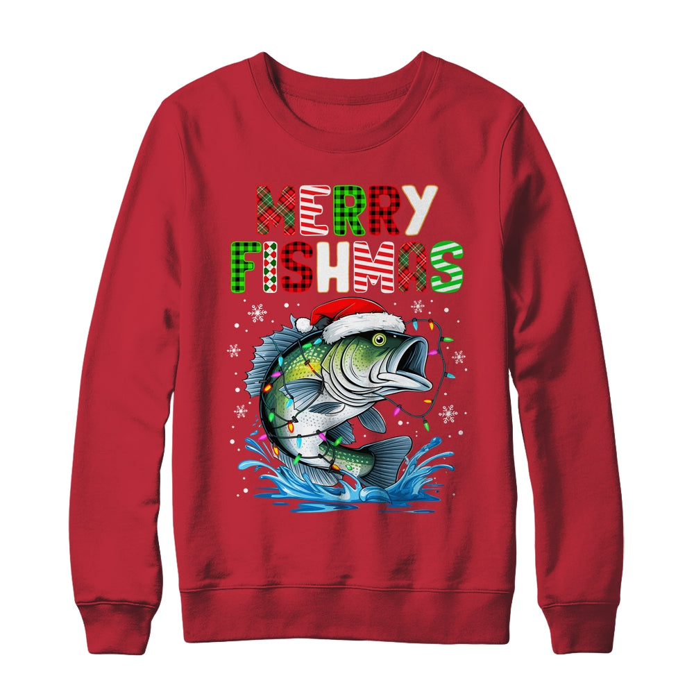 Merry Fishmas Santa Fishing Lovers Funny Fisherman Christmas Shirt & Sweatshirt | teecentury