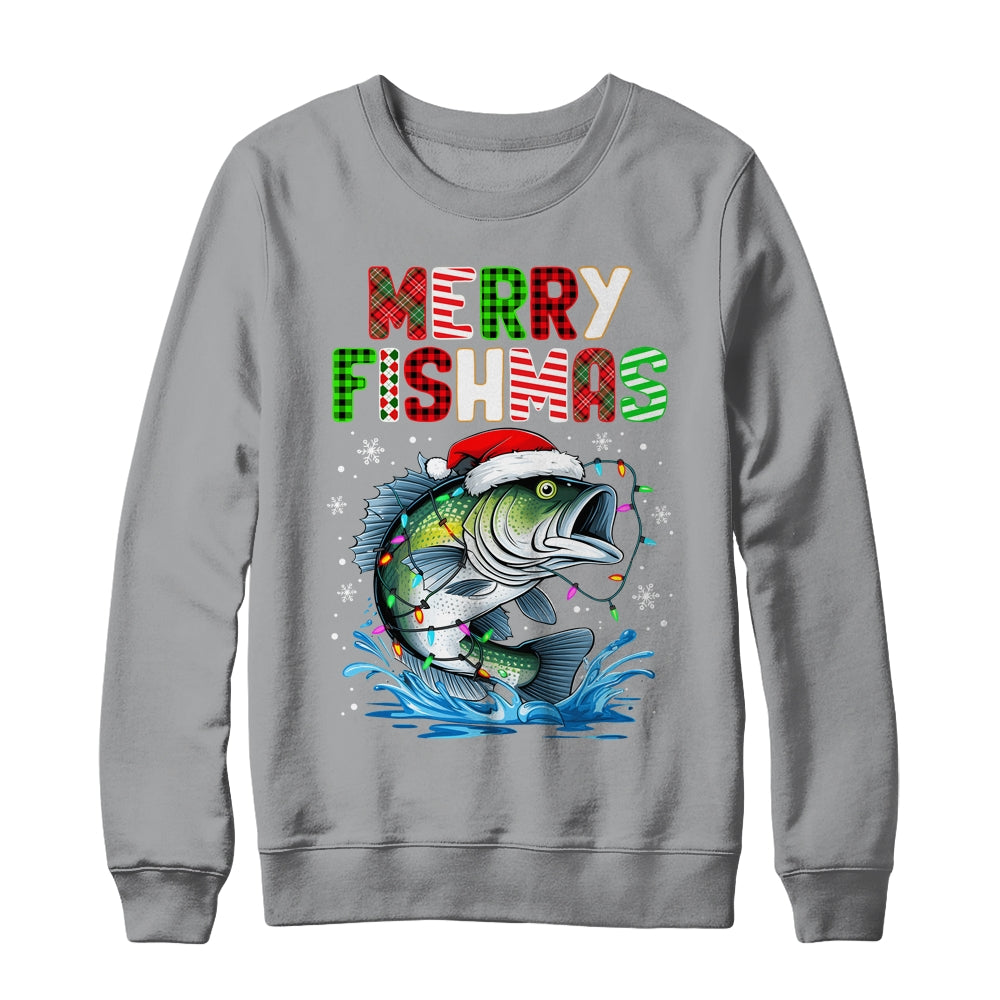 Merry Fishmas Santa Fishing Lovers Funny Fisherman Christmas Shirt & Sweatshirt | teecentury