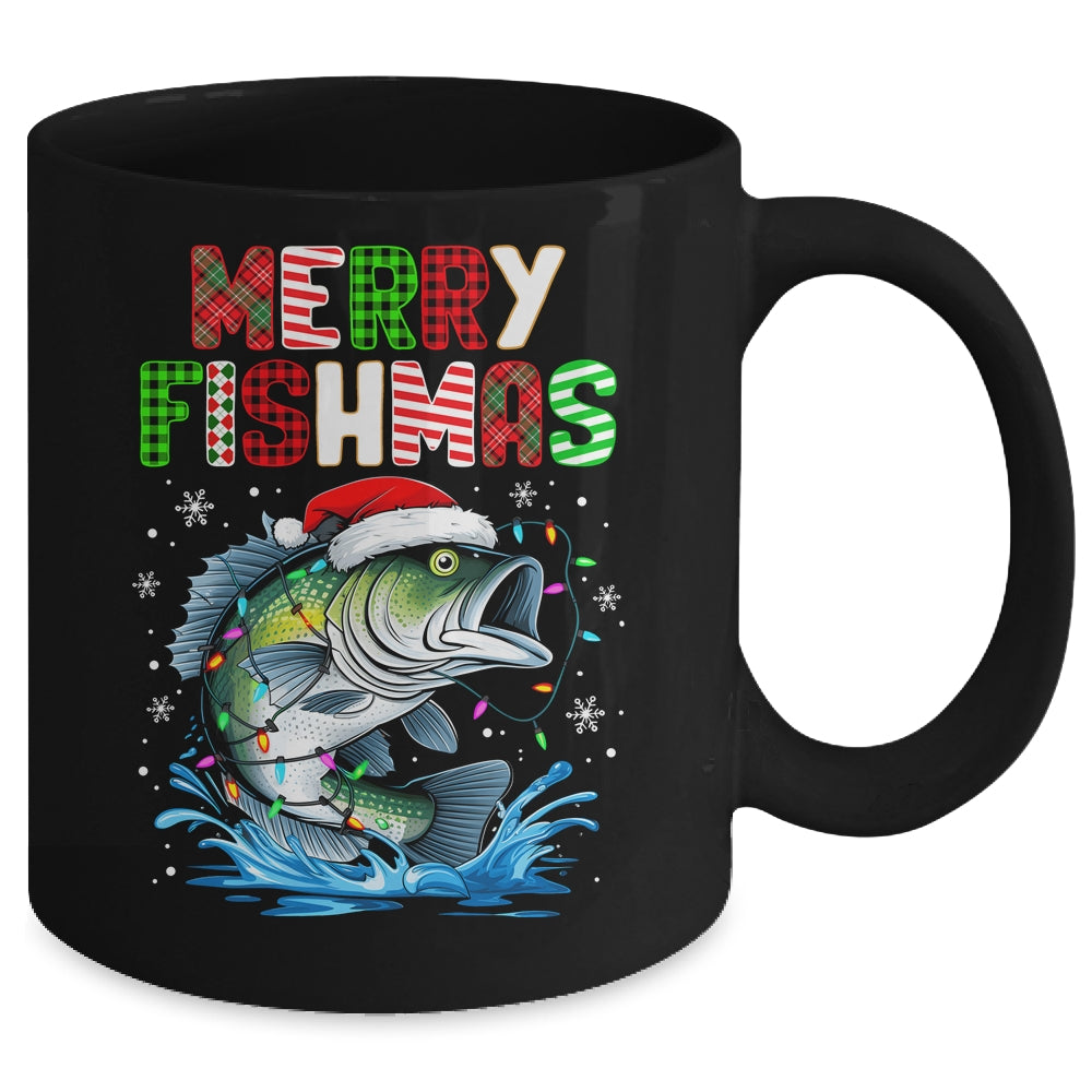 Merry Fishmas Santa Fishing Lovers Funny Fisherman Christmas Mug | teecentury