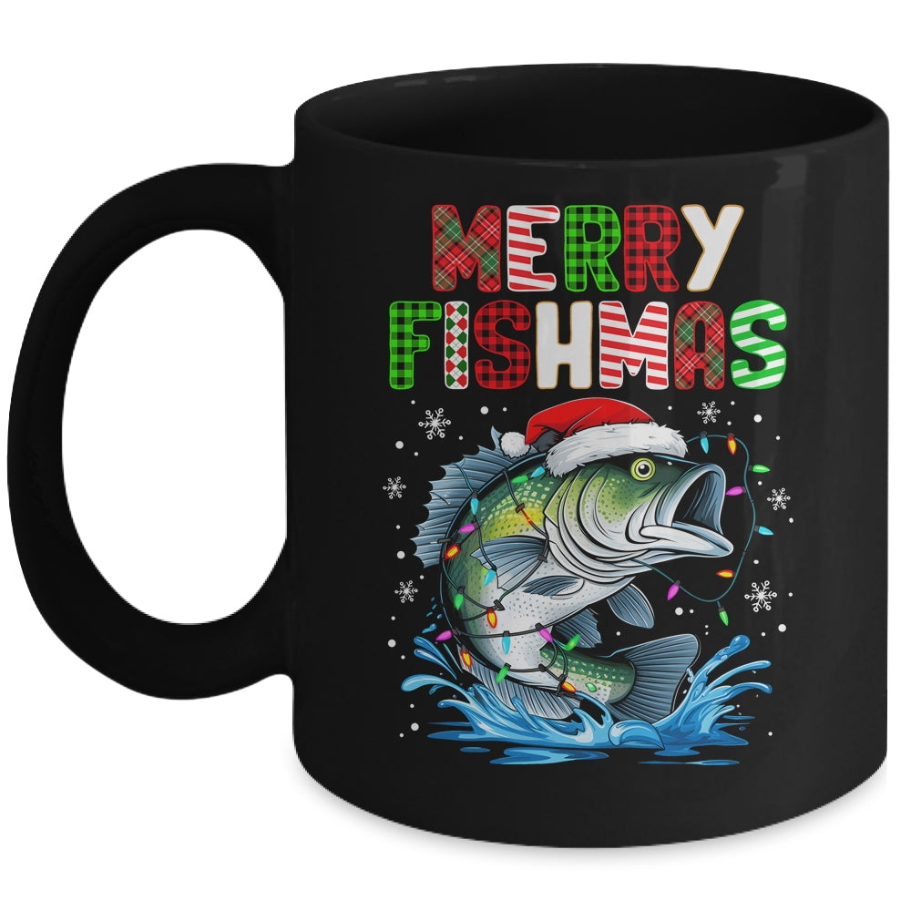 Merry Fishmas Santa Fishing Lovers Funny Fisherman Christmas Mug | teecentury
