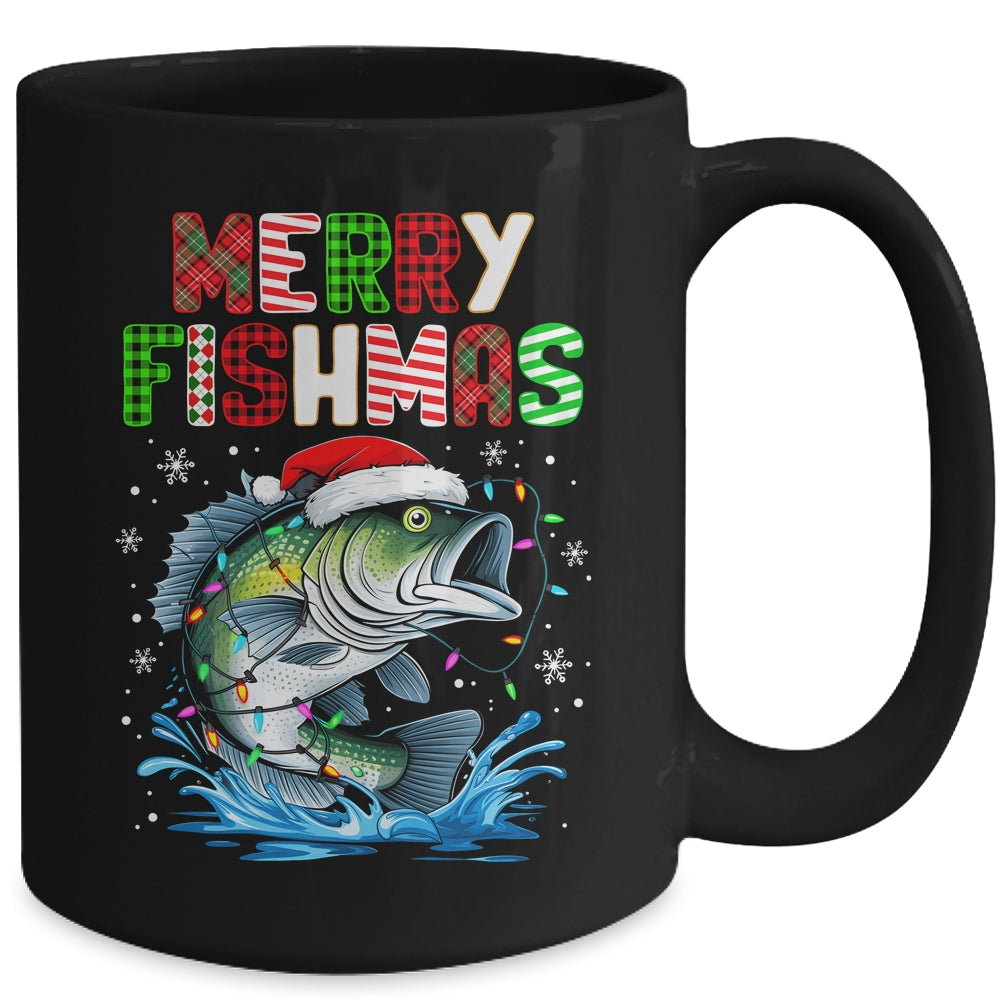 Merry Fishmas Santa Fishing Lovers Funny Fisherman Christmas Mug | teecentury
