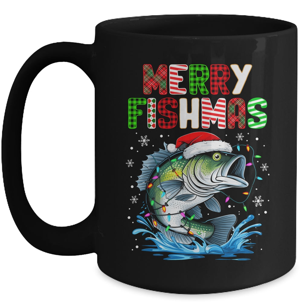 Merry Fishmas Santa Fishing Lovers Funny Fisherman Christmas Mug | teecentury