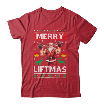 Merry Liftmas Santa Claus Fitness Gym Christmas Ugly Shirt & Sweatshirt | teecentury