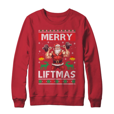 Merry Liftmas Santa Claus Fitness Gym Christmas Ugly Shirt & Sweatshirt | teecentury