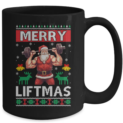 Merry Liftmas Santa Claus Fitness Gym Christmas Ugly Mug | teecentury