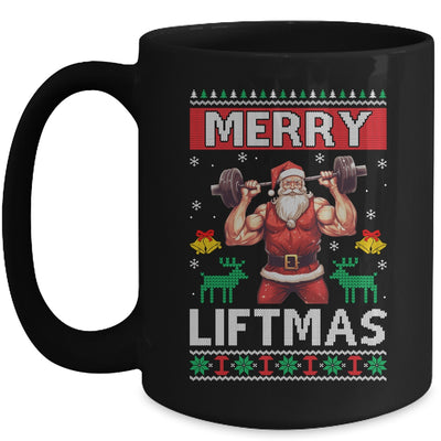 Merry Liftmas Santa Claus Fitness Gym Christmas Ugly Mug | teecentury