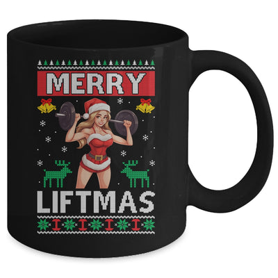 Merry Liftmas Ugly Christmas Miss Santa Gym Workout Mug | teecentury