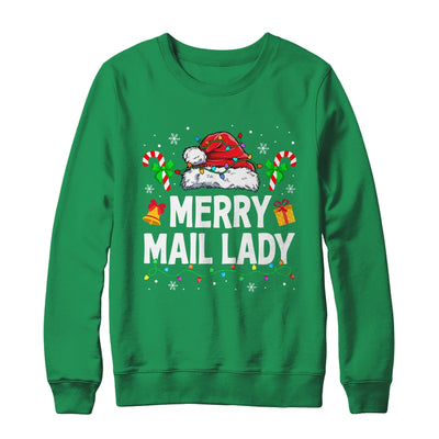 Merry Mail Lady Christmas Santa Postal Worker Mail Carrier Shirt & Sweatshirt | teecentury