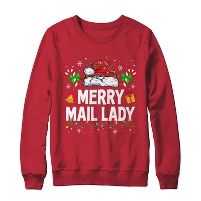 Merry Mail Lady Christmas Santa Postal Worker Mail Carrier Shirt & Sweatshirt | teecentury