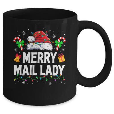 Merry Mail Lady Christmas Santa Postal Worker Mail Carrier Mug | teecentury