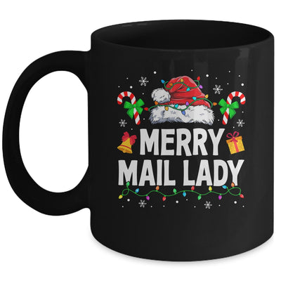 Merry Mail Lady Christmas Santa Postal Worker Mail Carrier Mug | teecentury