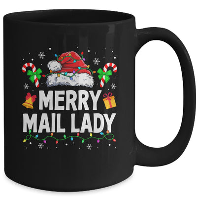 Merry Mail Lady Christmas Santa Postal Worker Mail Carrier Mug | teecentury