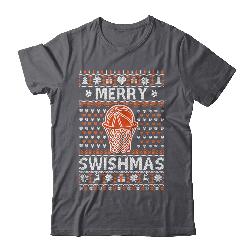 Merry Swishmas Xmas Ugly Christmas Basketball Lover Men Shirt & Sweatshirt | teecentury