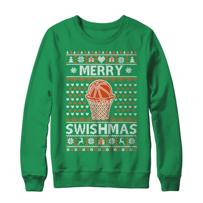 Merry Swishmas Xmas Ugly Christmas Basketball Lover Men Shirt & Sweatshirt | teecentury