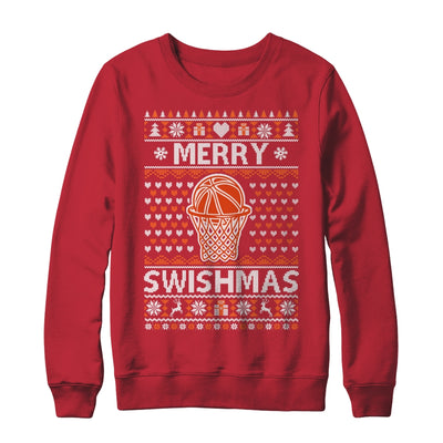 Merry Swishmas Xmas Ugly Christmas Basketball Lover Men Shirt & Sweatshirt | teecentury