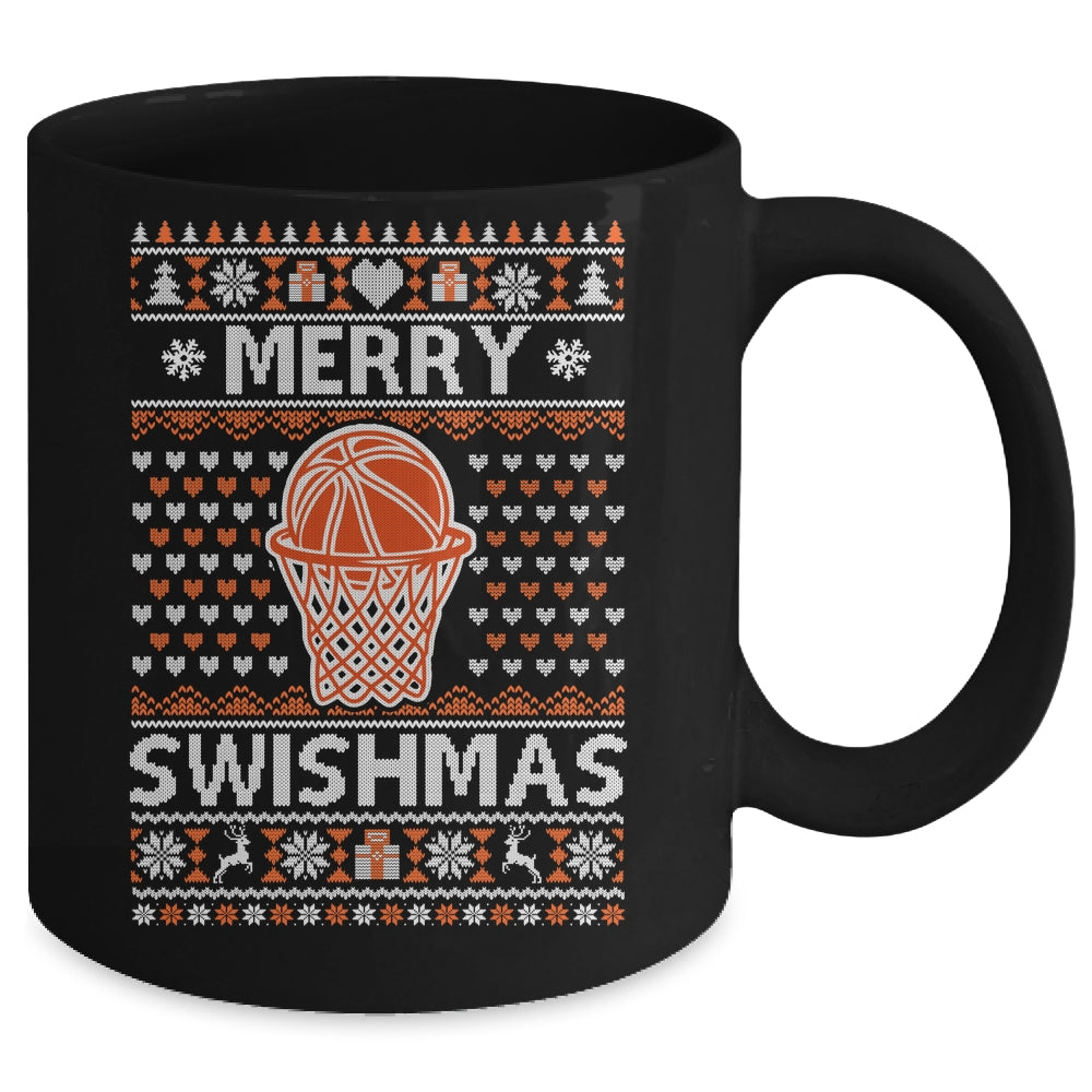 Merry Swishmas Xmas Ugly Christmas Basketball Lover Men Mug | teecentury