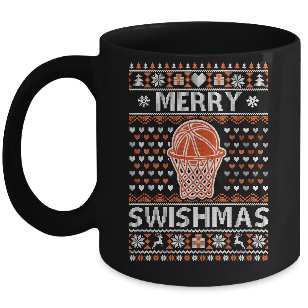 Merry Swishmas Xmas Ugly Christmas Basketball Lover Men Mug | teecentury