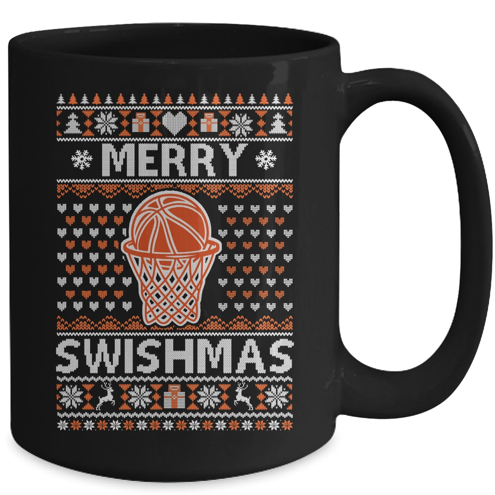 Merry Swishmas Xmas Ugly Christmas Basketball Lover Men Mug | teecentury
