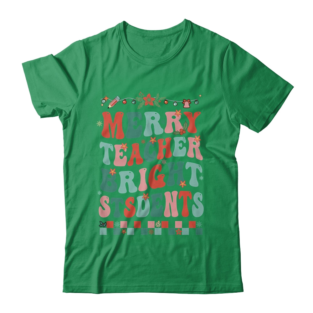 Merry Teacher Bright Student Christmas Teacher Lover Retro Shirt & Sweatshirt | teecentury